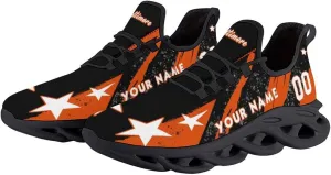 Custom Men's Sneakers Baseball Name & Number Breathable Fan Gift for Men Women Athletic Gym Slip-on Shoes Personalized Black White