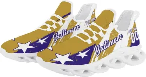 Custom Men's Sneakers Football Name & Number Breathable Fan Gift for Men Women Athletic Gym Slip-on Shoes Personalized