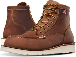 Danner 6 Bull Run Moc Toe Work Boots for Men - Oiled Full-Grain Leather Upper with Non Slip Wedge Outsole and 3-Density Cushion Footbed, EH Resistant