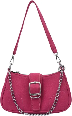 Denim Hobo Bag For Women Vintage Y2K Shoulder Crossbody Bags Underarm Purse, Retro Trendy Chain Satchel Clutch With Buckle