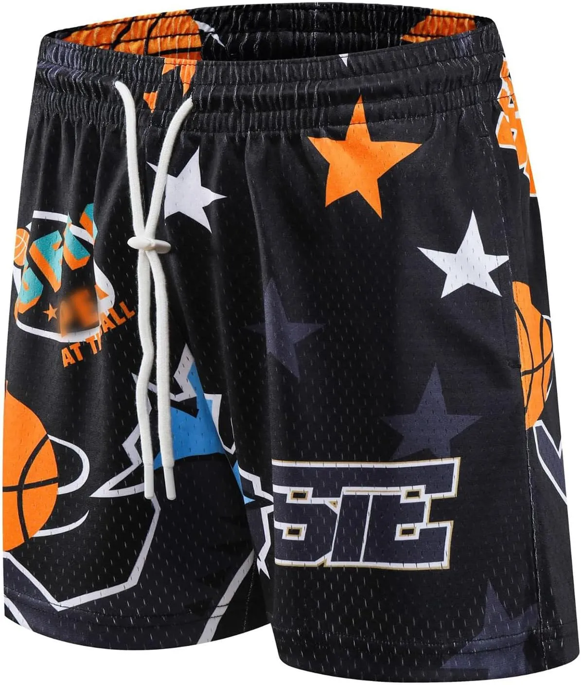 DIOTSR Mens Graphic Basketball Shorts Drawstring Running Workout Shorts Summer Cool Casual Shorts
