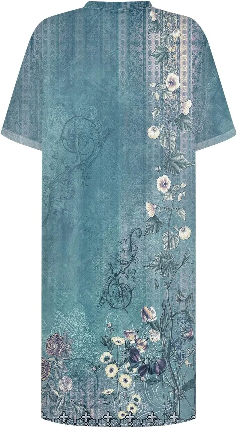 DPKLAD Womens Casual Summer T Shirt Dress Loose Short Sleeve Tunic Dress with Pocket for Women