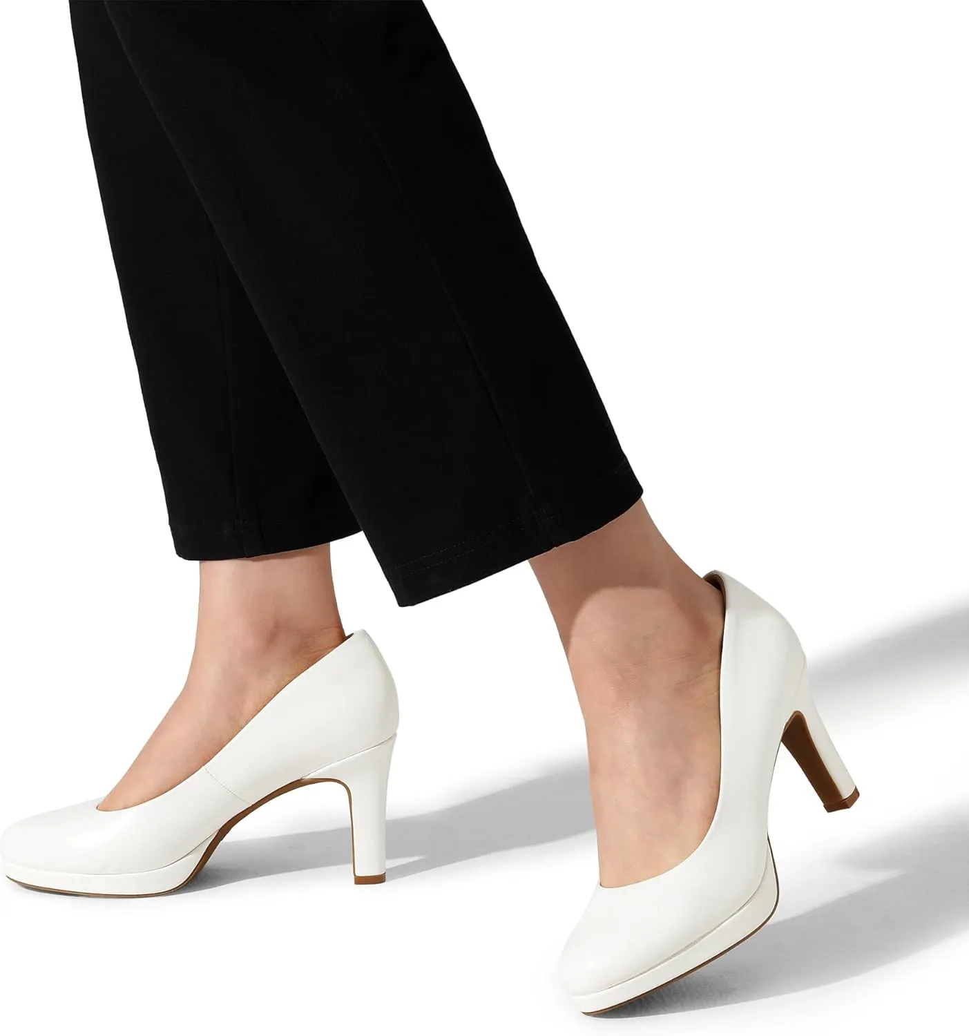 DREAM PAIRS Women's Pumps Close Toe Low Heels Platform Heels Comfortable Office Work Dress Shoes for Women