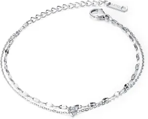 DS Simple Charm Anklet for Women14k Rose Gold plating Beach Dainty Cute Tiny Adjustable Stainless steel ankle bracelets Personalized Foot chain Jewelry Gifts for Mom Wife (style 8)