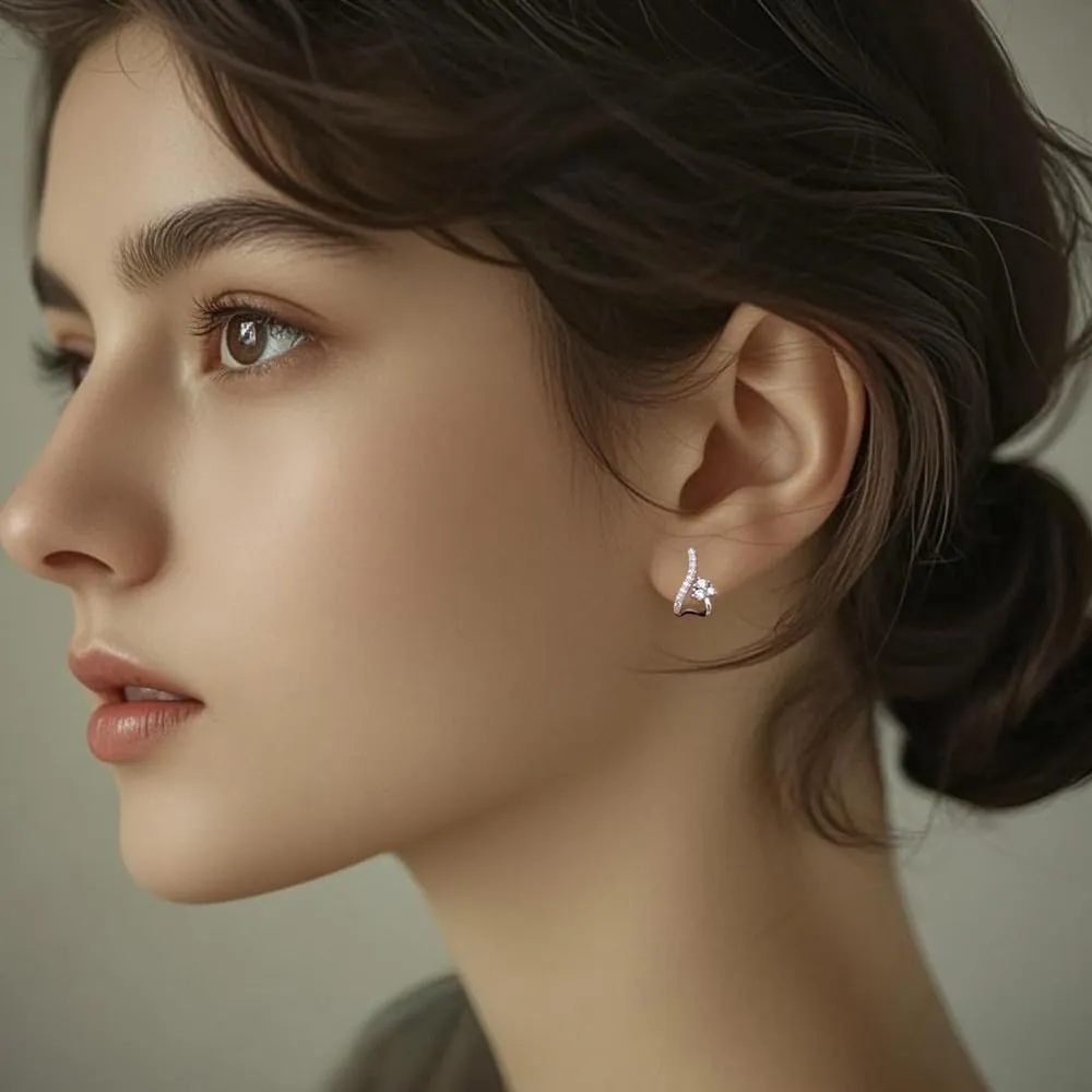 Ear Cuff 14k Dainty Gold/silver Earrings Tassel Chain Drop Dangle Small Hoop Clip Earrings, Chain Climber Crawler Earrings for Women Cartilage Double Holes Gifts Bff Birthday