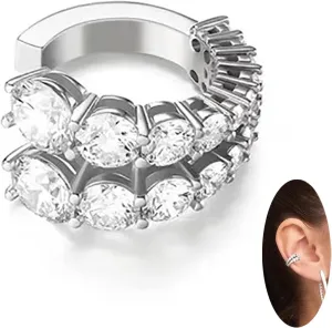 Ear Cuff Earrings for Women Cubic Zirconia Hoop Huggie Ear Cuffs for women Fake Ear Piercing Non Piercing for Women