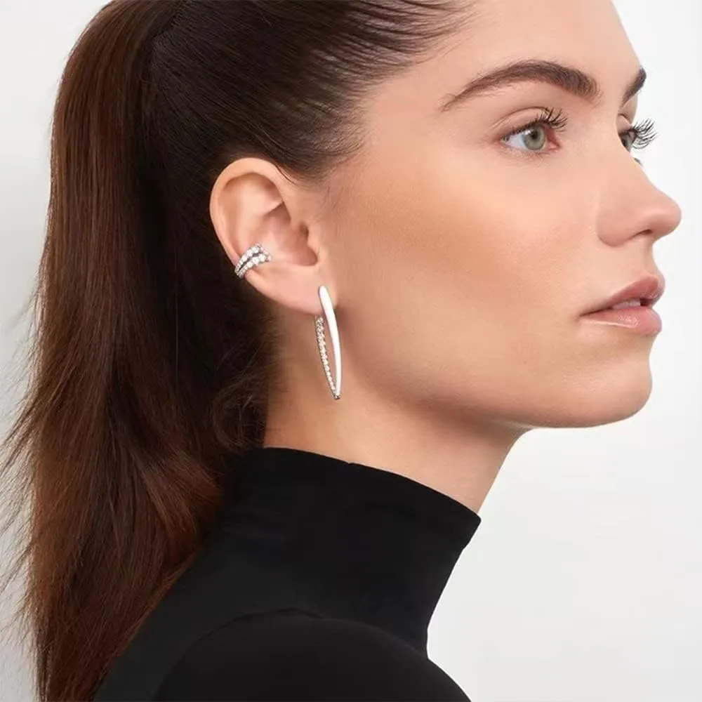 Ear Cuff Earrings for Women Cubic Zirconia Hoop Huggie Ear Cuffs for women Fake Ear Piercing Non Piercing for Women