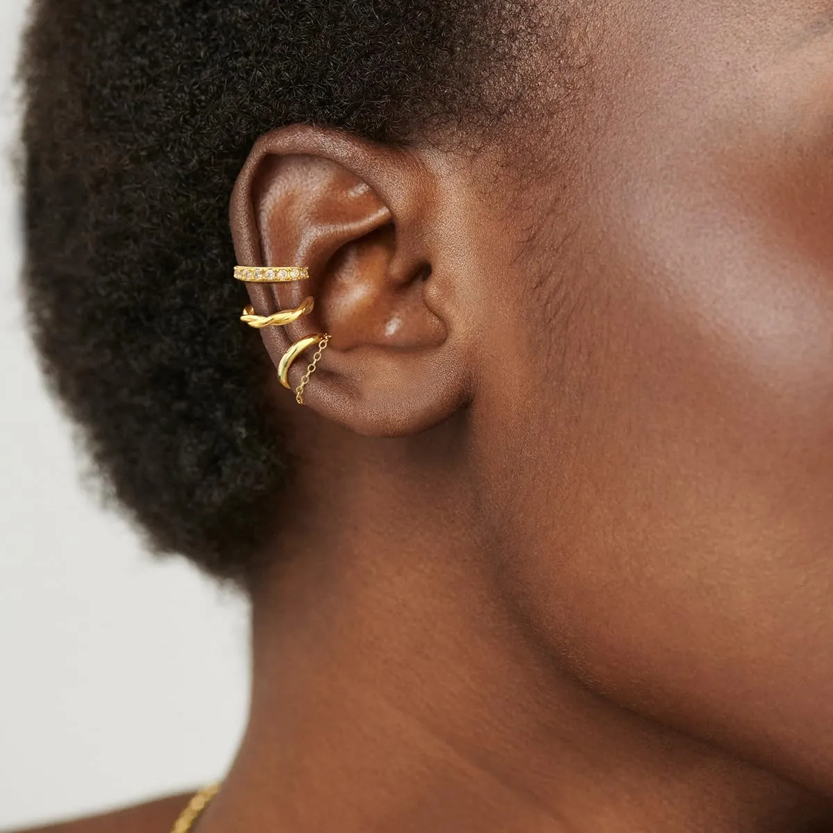 Ear Cuff Earrings for Women Non Piercing: 14k Gold/Silver Plated Clip on Earrings Stacks Fake Helix Cartilage Earrings Hypoallergenic Cubic Zirconia Cuff Chain Earrings for Non Pierced Ears