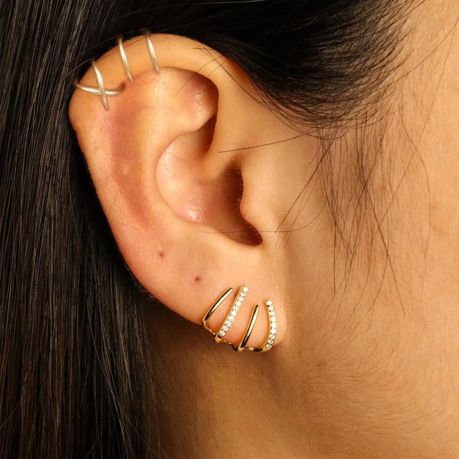 Ear Cuff Earrings for Women Trendy Gold Ear Cuffs non Piercing Clip on Cartilage Earrings Chunky Gold Ear Cuff Earrings Fake Earring Cuffs non Pierced Jewelry Gift