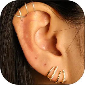 Ear Cuff Earrings for Women Trendy Gold Ear Cuffs non Piercing Clip on Cartilage Earrings Chunky Gold Ear Cuff Earrings Fake Earring Cuffs non Pierced Jewelry Gift