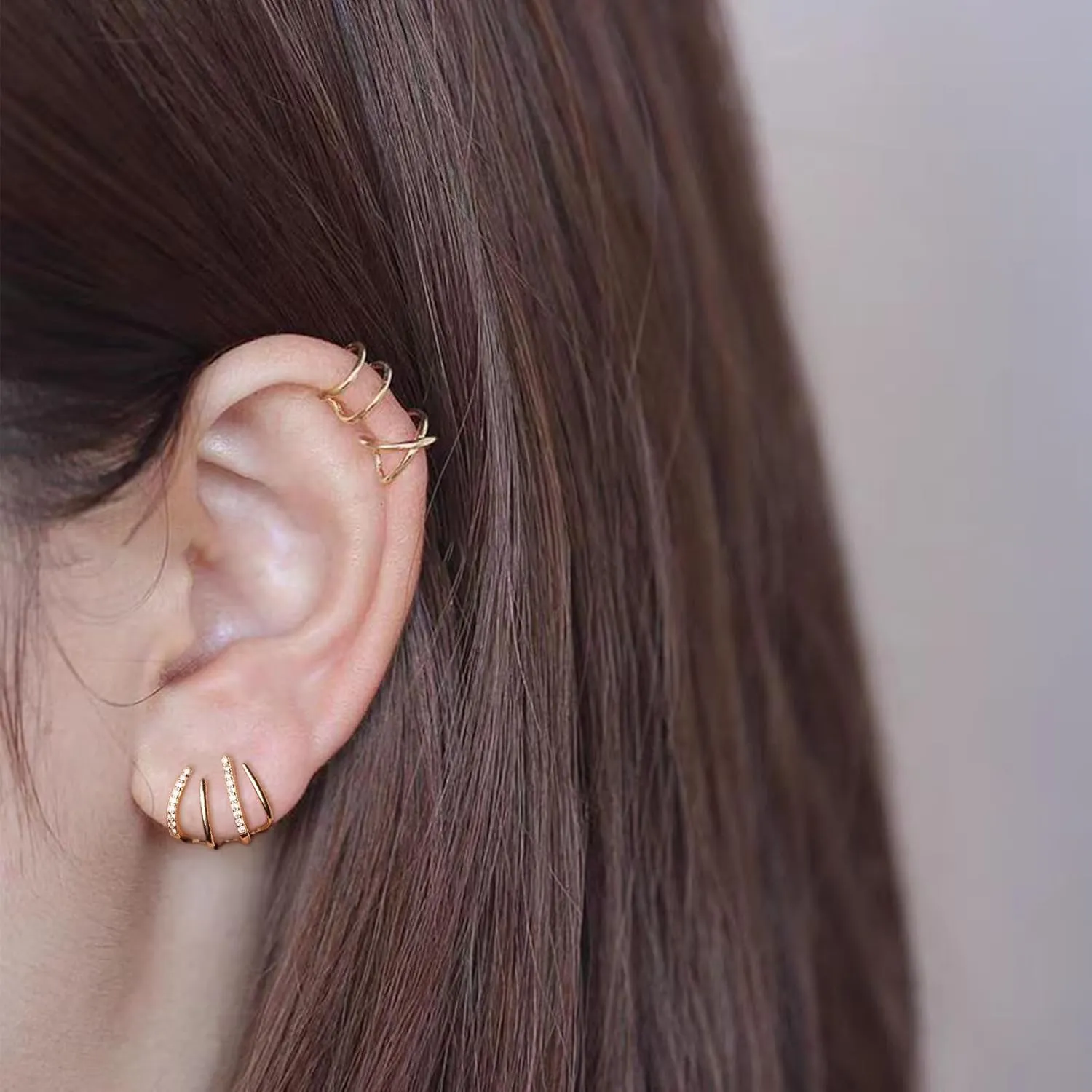 Ear Cuff Earrings for Women Trendy Gold Ear Cuffs non Piercing Clip on Cartilage Earrings Chunky Gold Ear Cuff Earrings Fake Earring Cuffs non Pierced Jewelry Gift