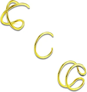 Ear Cuffs for Women Non Piercing, 3pcs 925 Sterling Silver Ear Cuffs Set, Helix Minimalist Fake Cartilage Cuff Earring Everyday Jewelry
