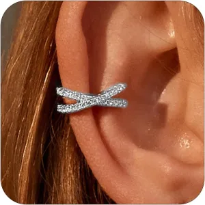 Ear Cuffs Non Piercing Cubic Zirconia Ear Cuff Earrings for Women Trendy Gold Clip on Earrings for Women Gifts Trendy Stuff Hypoallergenic Cartilage Earrings Jewelry