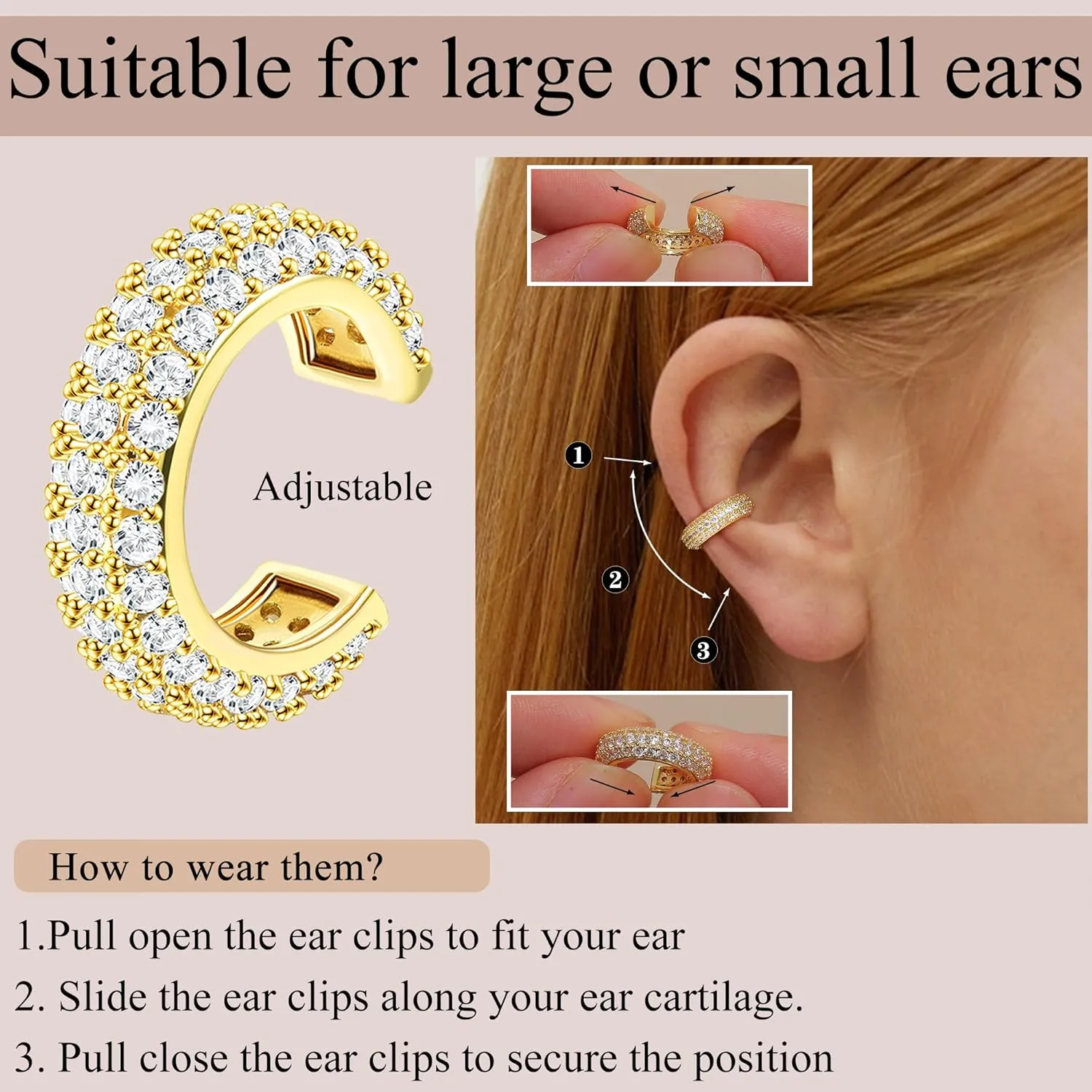 Ear Cuffs Non Piercing Earrings for Women Trendy Lightweight Gold Silver Clip On Fake Earrings Non Pierced Cartilage Ear Cuff Jewelry Set
