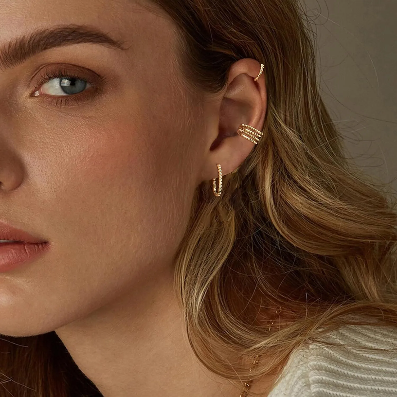 Ear Cuffs Non Piercing Gold Earring Stack Cartilage Earring for Women Trendy Helix Ear Cuff Jewelry Christmas Gifts for Women Stocking Stuffers