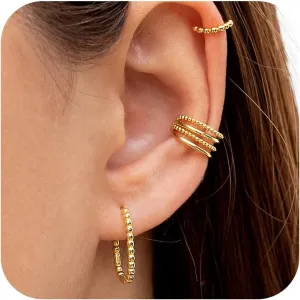 Ear Cuffs Non Piercing Gold Earring Stack Cartilage Earring for Women Trendy Helix Ear Cuff Jewelry Christmas Gifts for Women Stocking Stuffers