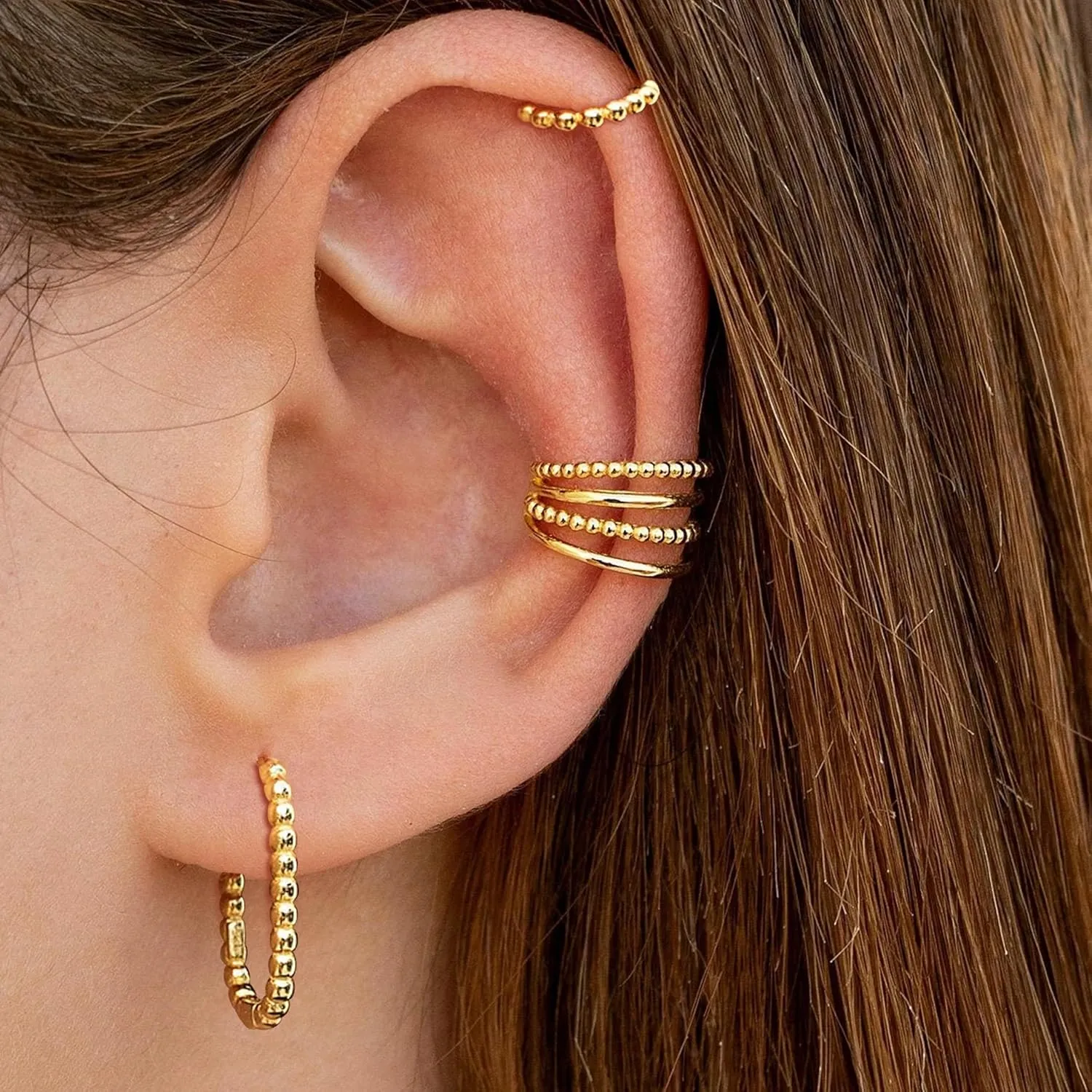 Ear Cuffs Non Piercing Gold Earring Stack Cartilage Earring for Women Trendy Helix Ear Cuff Jewelry Christmas Gifts for Women Stocking Stuffers