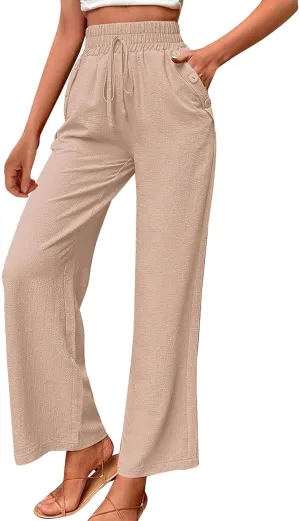 Elastic High Waisted Loose Pants Woman Relaxed Fit Baggy Clothes Black Demin Pants High Women Cargo Pants with