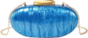 Evening BagsWomen Evening Bag Chain Strap Shoulder Crossbody Bag Eggs Shaped Evening Clutches Bag Acrylic Purse Handbag for Party