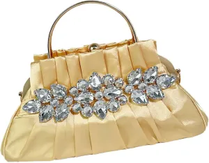 Evening BagsWomen Evening Bag Pleated Crossbody Bag Wedding Clutches Bag Handbag and Purse Chain Strap Shoulder Bag