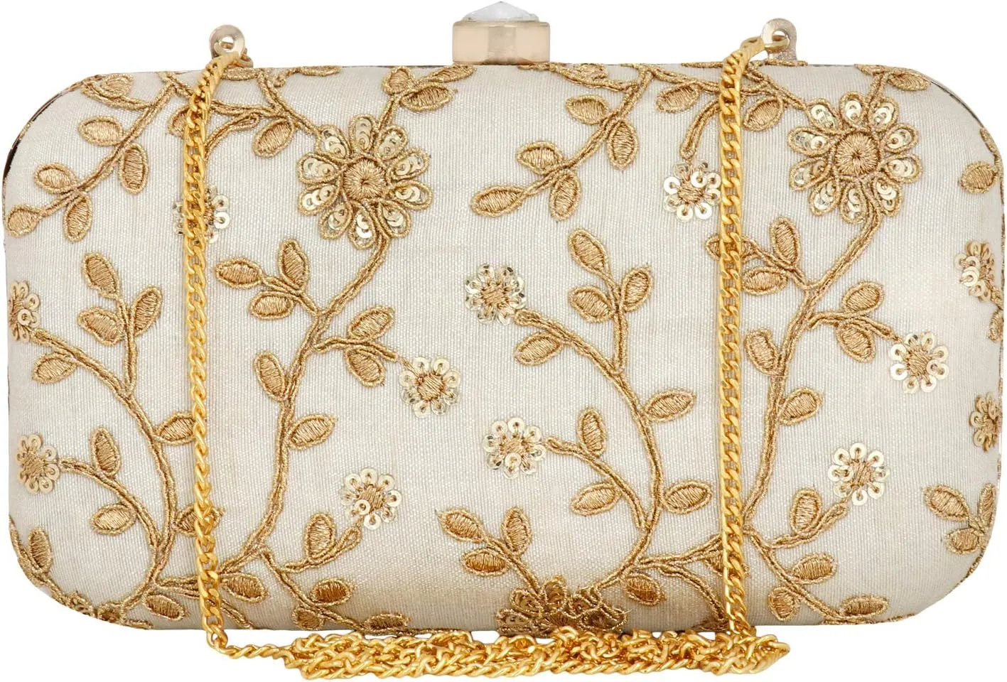 Exquisite Handcrafted Printed Clutches  Perfect Indian Wedding Accessories, Stylish Party Bags, and Unique Return Gifts (1 Pcs,White)