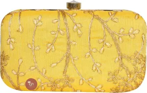 Exquisite Handcrafted Printed Clutches  Perfect Indian Wedding Accessories, Stylish Party Bags, and Unique Return Gifts (1 Pcs,Yellow)
