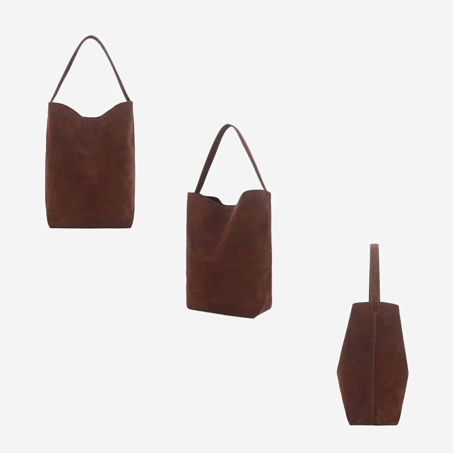 Fashion Suede Leather Bucket Bag,Retro Large Top Handle Handbags and Designer Purses for Shopping Travel School