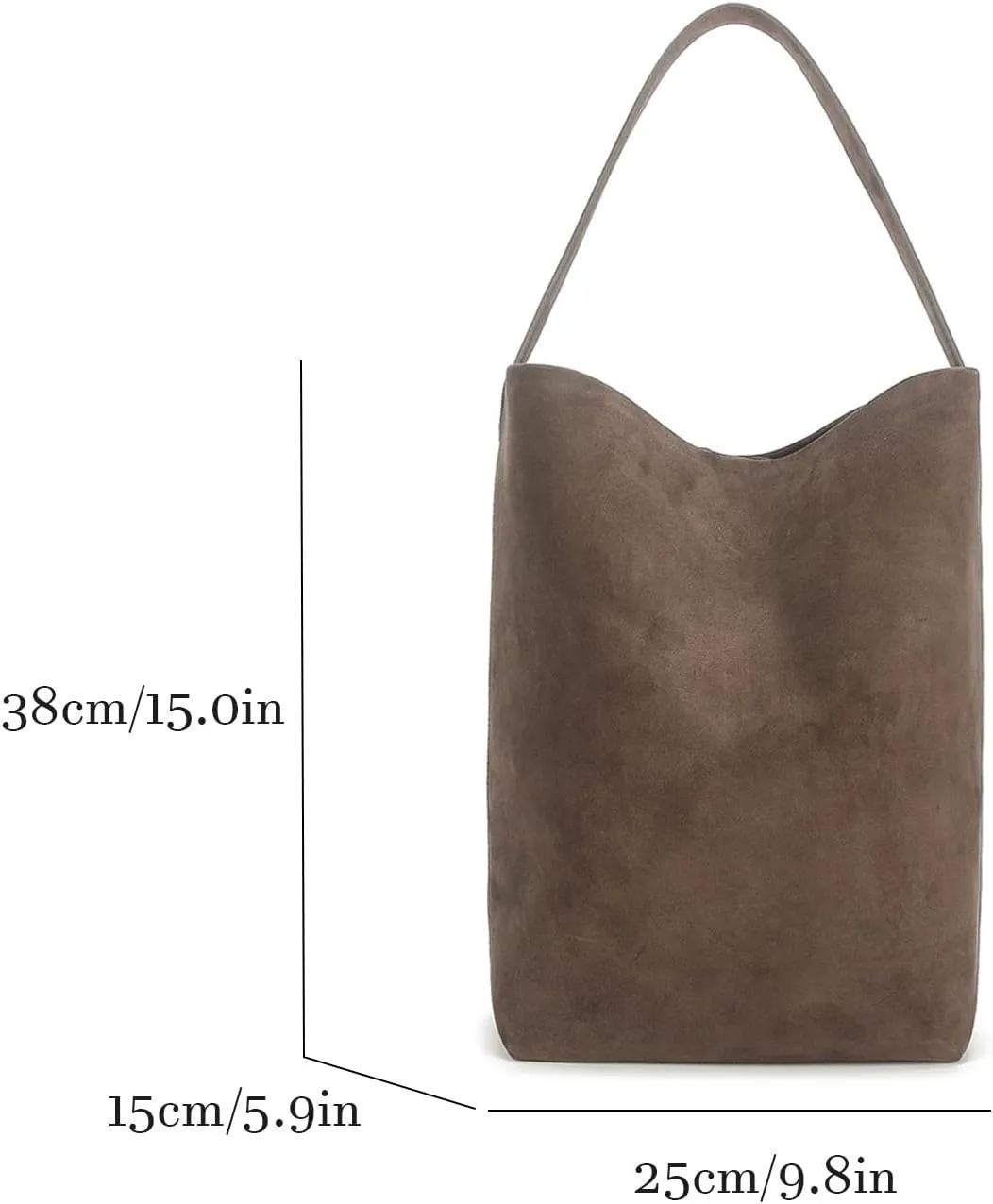 Fashion Suede Leather Bucket Bag,Retro Large Top Handle Handbags and Designer Purses for Shopping Travel School