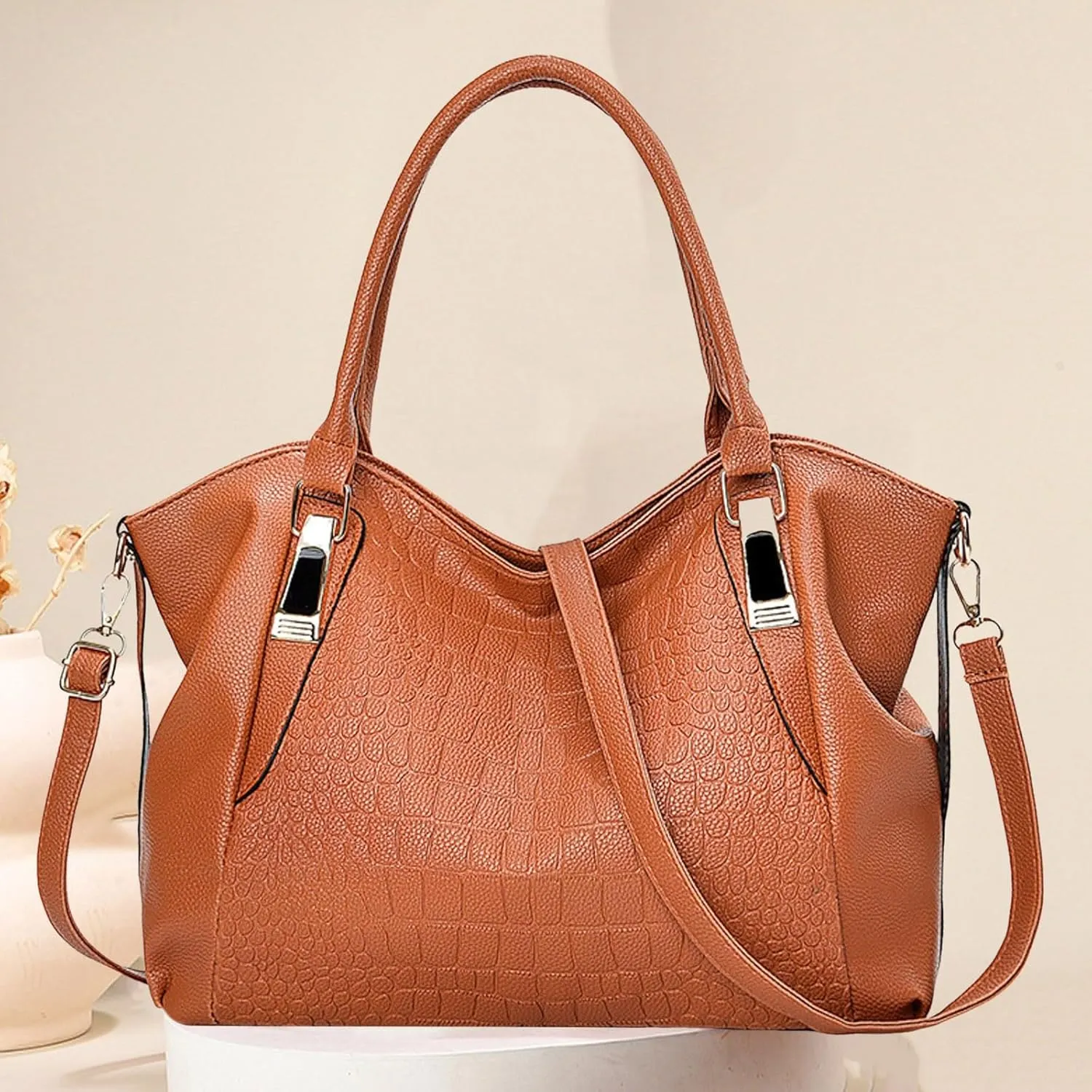 Fashion Woven Purse for Women Top-Handle Shoulder Bag Soft Summer Hobo Tote Bag Large Hobo Shoulder