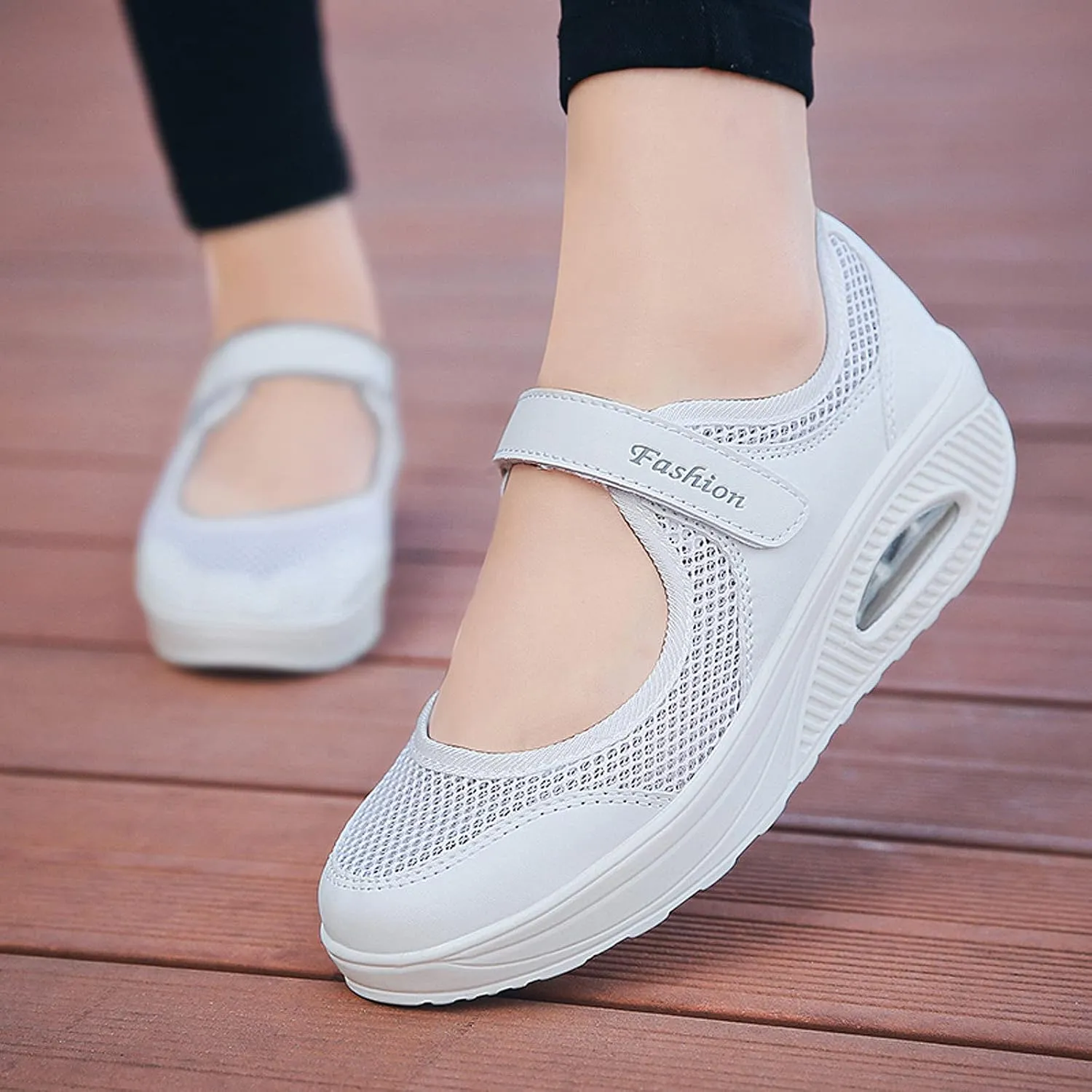FLIOZY Nurse Shoes Women's Walking Shoes Air Cushion Platform Sneaker Breathable Lightweight Casual Shoes