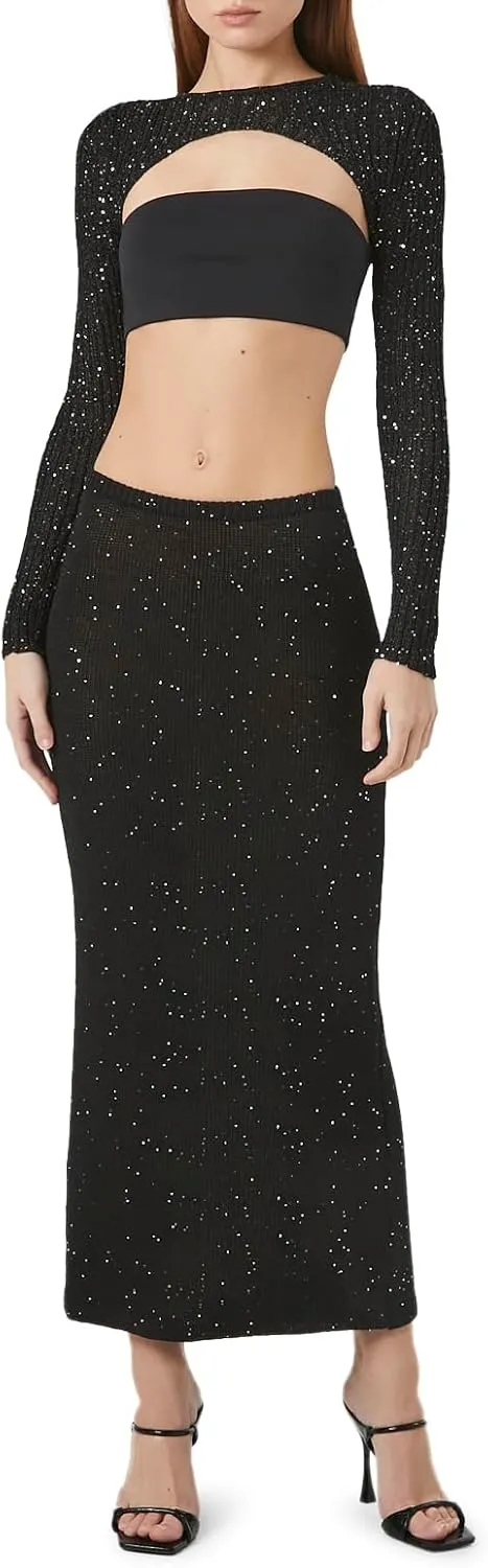Forever 21 Women's Sequin Midi Skirt