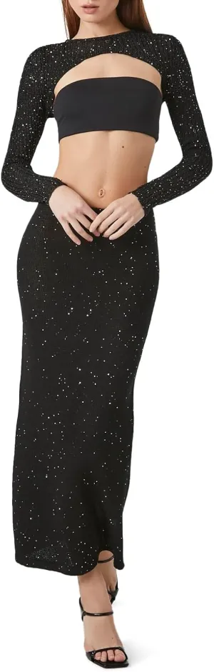 Forever 21 Women's Sequin Midi Skirt