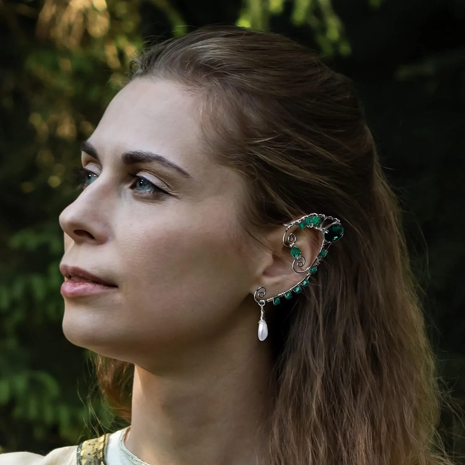 FRESHME Elf Fairy Ear Cuffs - Handmade Plum Blossom Fairy Earrings Cuffs