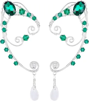 FRESHME Elf Fairy Ear Cuffs - Handmade Plum Blossom Fairy Earrings Cuffs