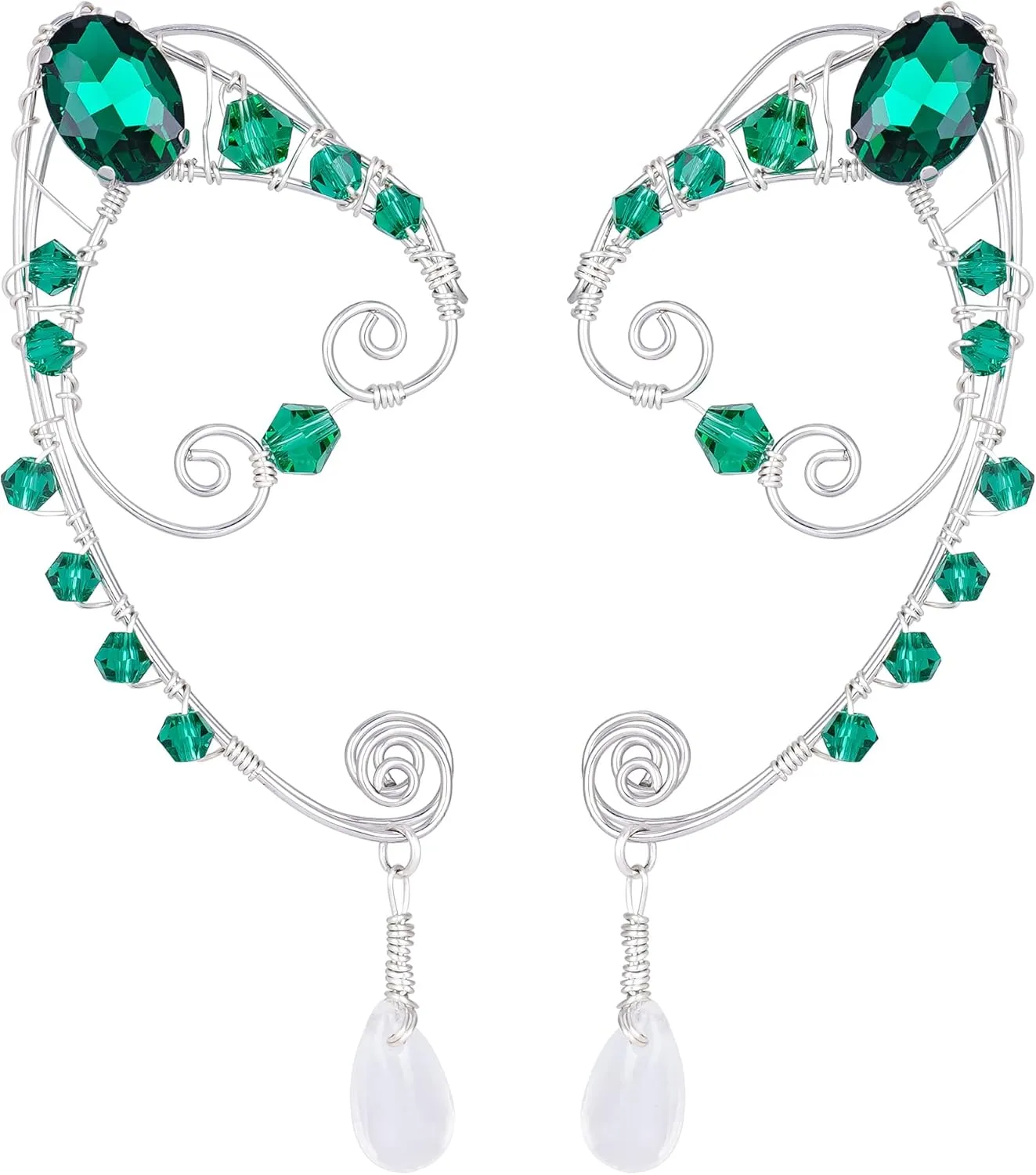 FRESHME Elf Fairy Ear Cuffs - Handmade Plum Blossom Fairy Earrings Cuffs