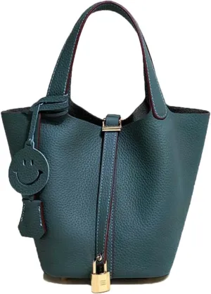 Genuine Leather Bucket Bag