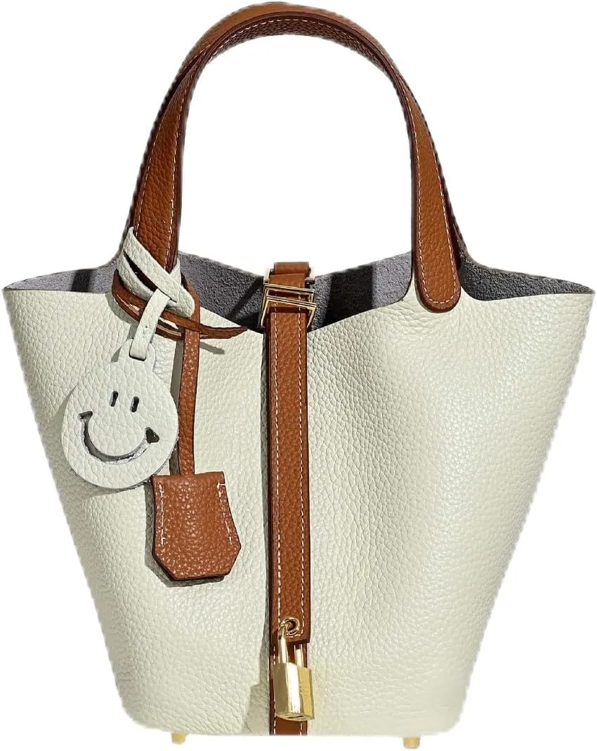 Genuine Leather Bucket Bag