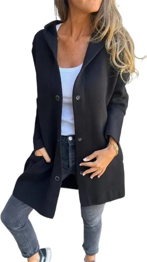 Glamcloths - Casual Breasted Hooded Jacket, Asperbelly Jacket, Casual Breasted Hooded Jacket
