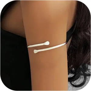 Gold Silver Arm Cuff for Women Upper Arm Bracelet Trendy Dainty Thin Bangle Bracelets Minimalist Armband Summer Beach Jewelry