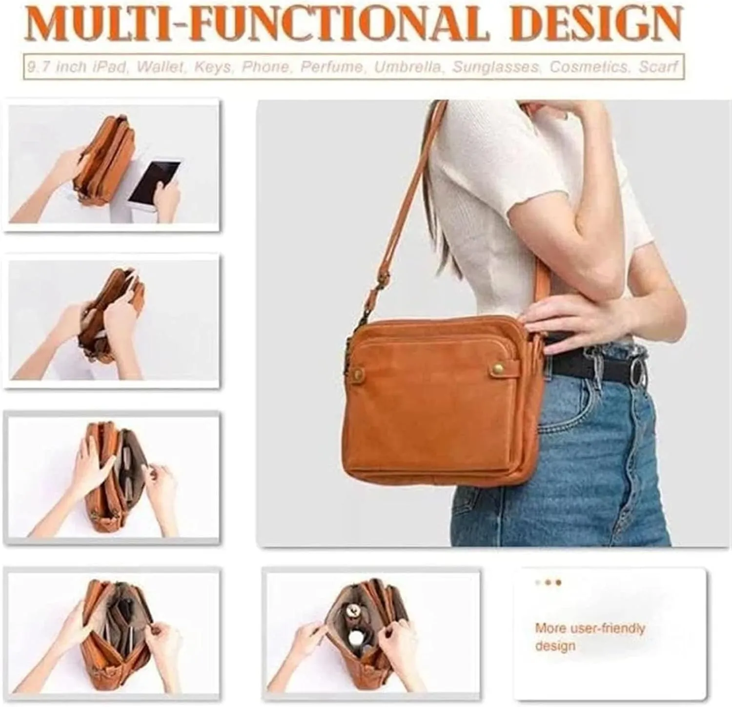 Gpmsign Crossbody Bag, 2024 New Crossbody PU Leather Shoulder Bags, Adjustable Handbags purses, Gpmsign Anti Theft Leather Bag (Green)
