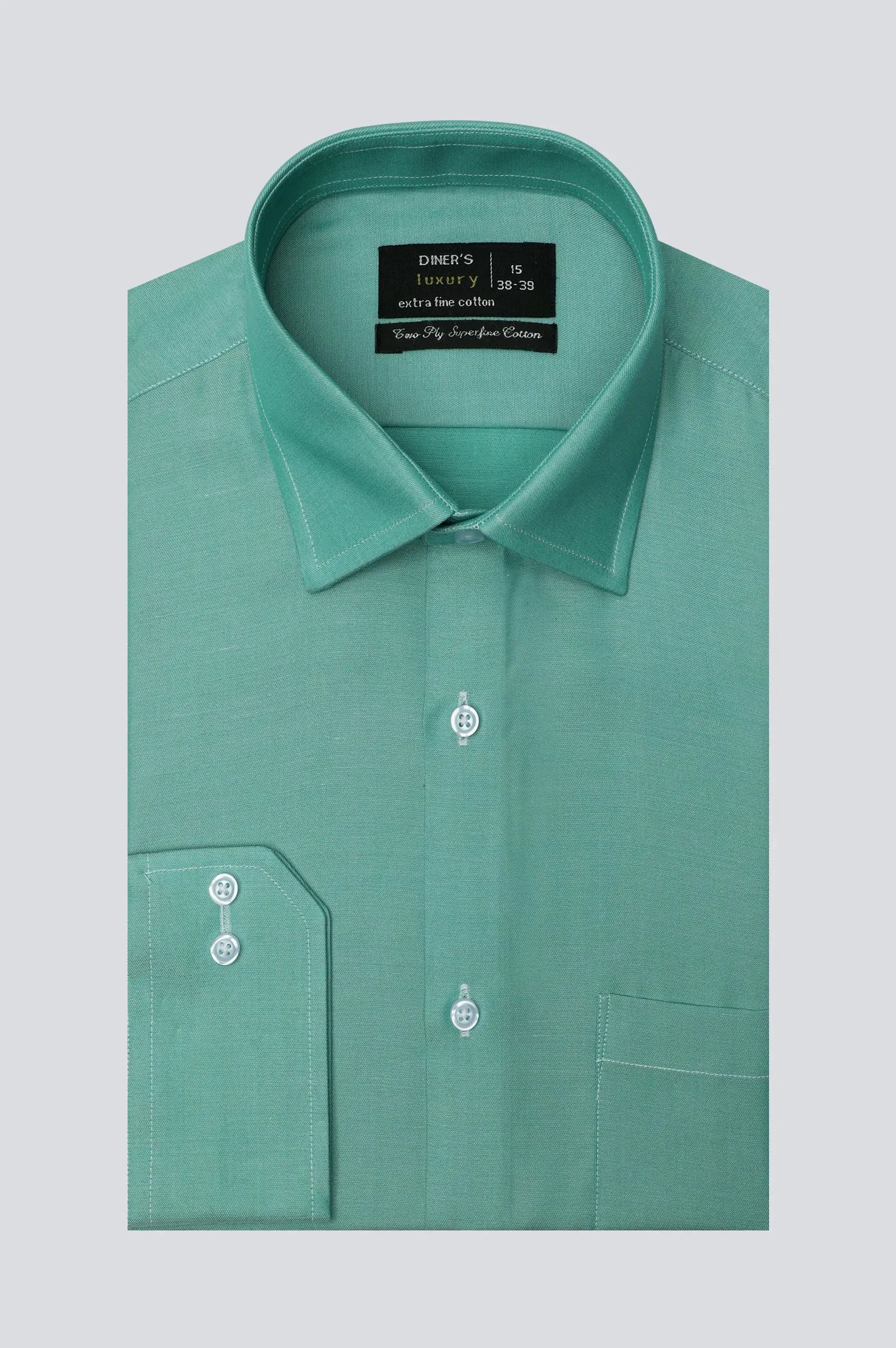 Green Oxford Textured Formal Shirt