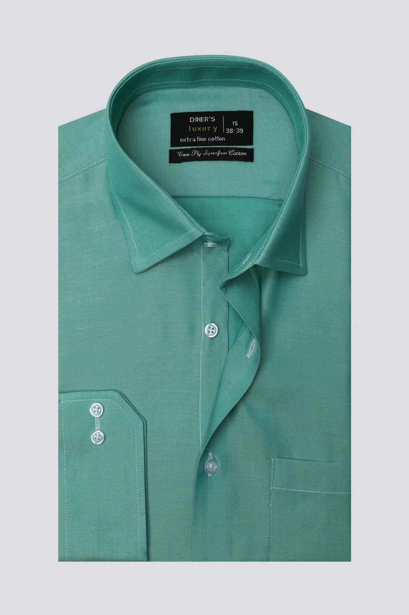 Green Oxford Textured Formal Shirt