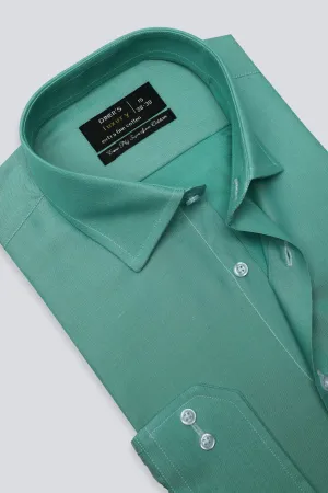 Green Oxford Textured Formal Shirt