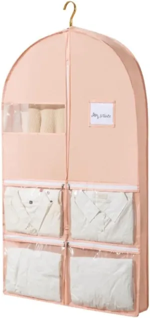 Habrur Clothes Cover 5 Pack Garment Bags Suit Bags With 4"" Gussets 4 Pockets For Hanging Clothes Suit Bags (Color : Pink, Size : 60 * 10 * 100cm)