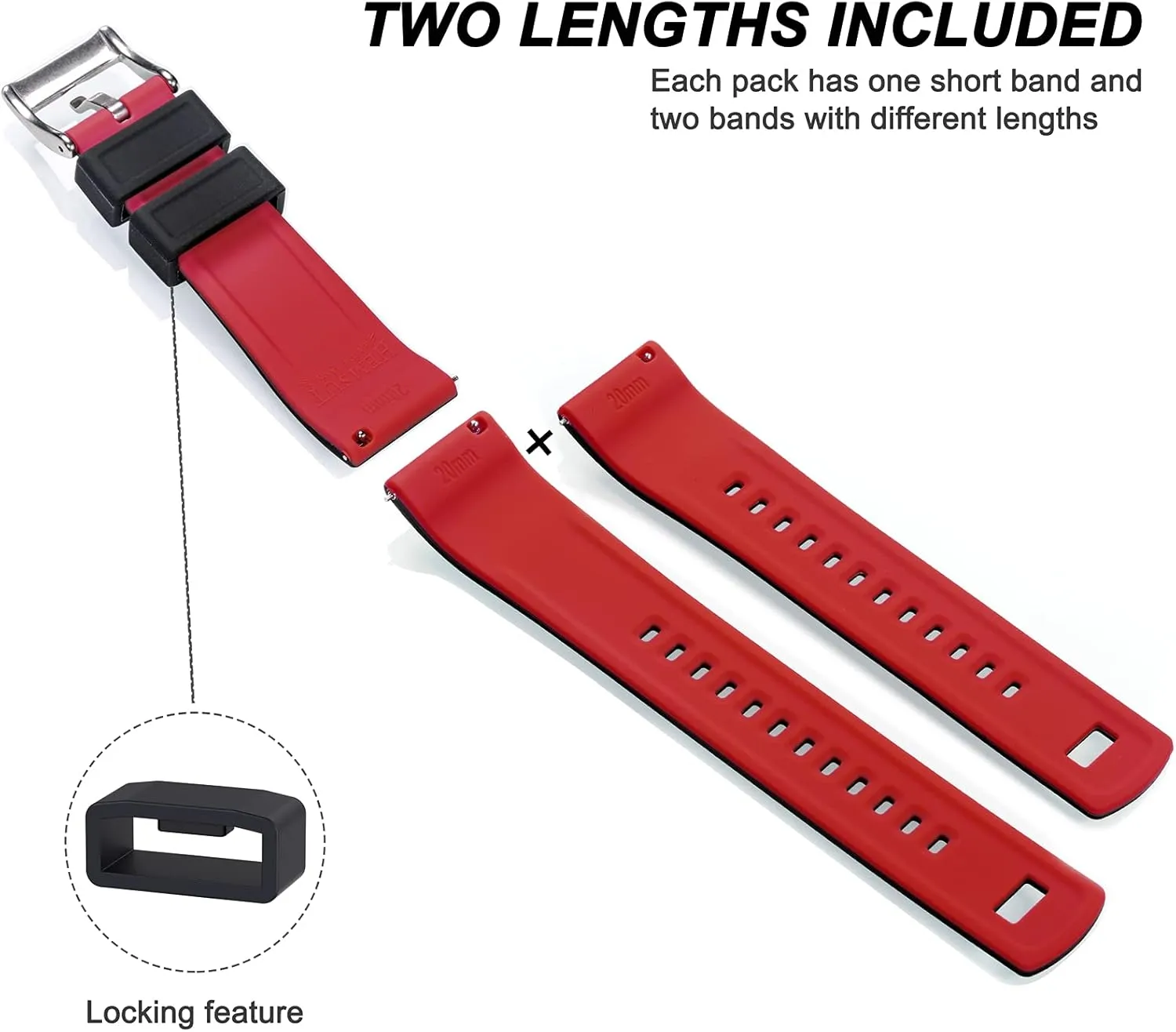 Hemsut Silicone Watch Bands, 18mm 20mm 22mm Quick Release Rubber Watch Strap for Men Women Soft Replacement, 10 Colors for Choose