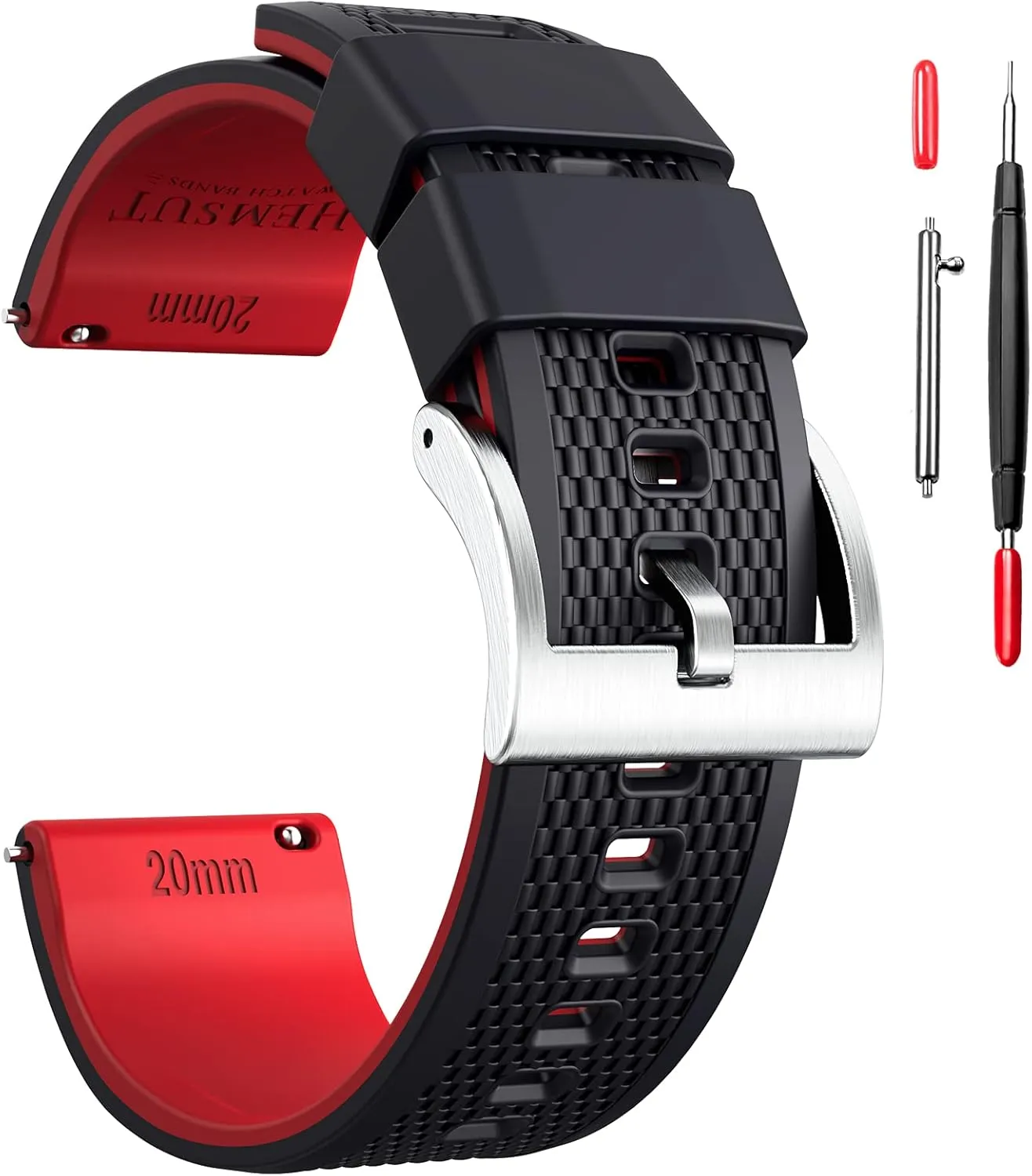 Hemsut Silicone Watch Bands, 18mm 20mm 22mm Quick Release Rubber Watch Strap for Men Women Soft Replacement, 10 Colors for Choose