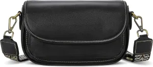 HESHE Genuine Leather Bags for Women Black Crossbody Purse Designer Shoulder Handbags Zipper Satchel Purse