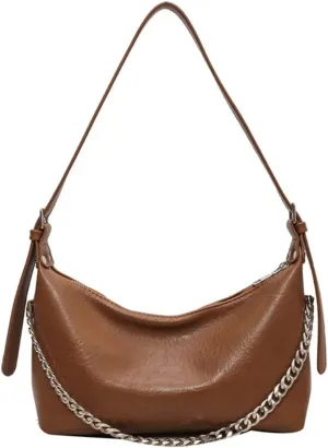 Hobo Bag with Chain for Women Leather Shoulder Dumpling Bag Vintage Hobo Crescent Bag Designer Purses and Handbags