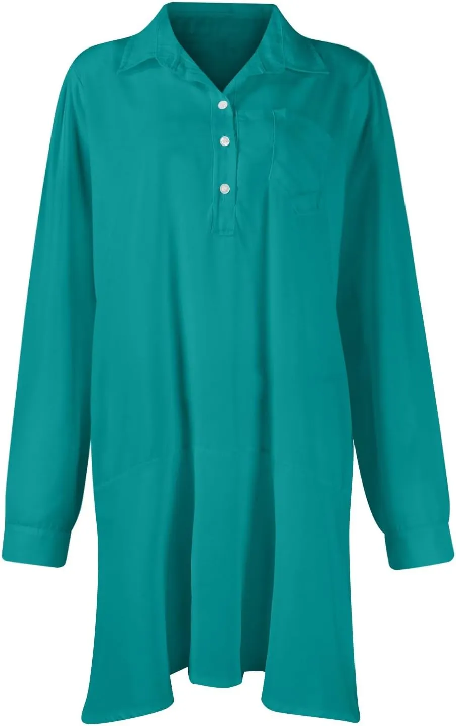 HXHYQKP Shirt Dresses for Women Long Sleeve Button Down Shirt Dress Ruffle Flowy Casual Tunic Shift Mini Dresses