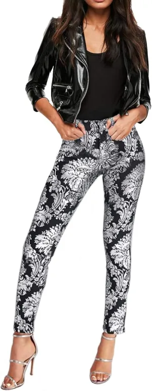 Hybrid & Company Womens Classic Denim Mid Rise Skinny Jeans Super Stretch Pants